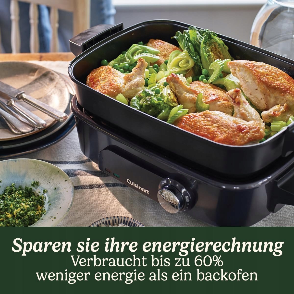 CUISINART Multicooker 5w1 Grill Smażenie Gotowanie Na Parze Szary — miniatura 6