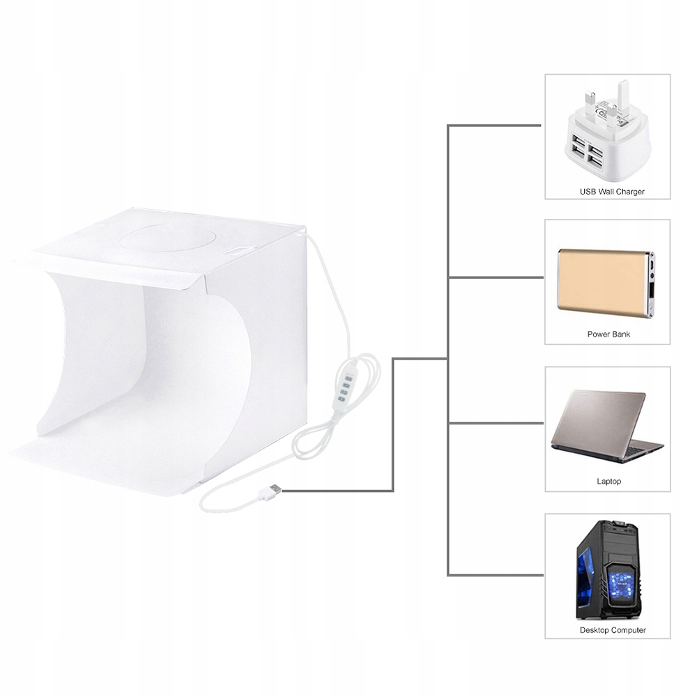 Puluz Mini Folding Lightbox Photography Studio Photo LEDS LIGHT Light M0