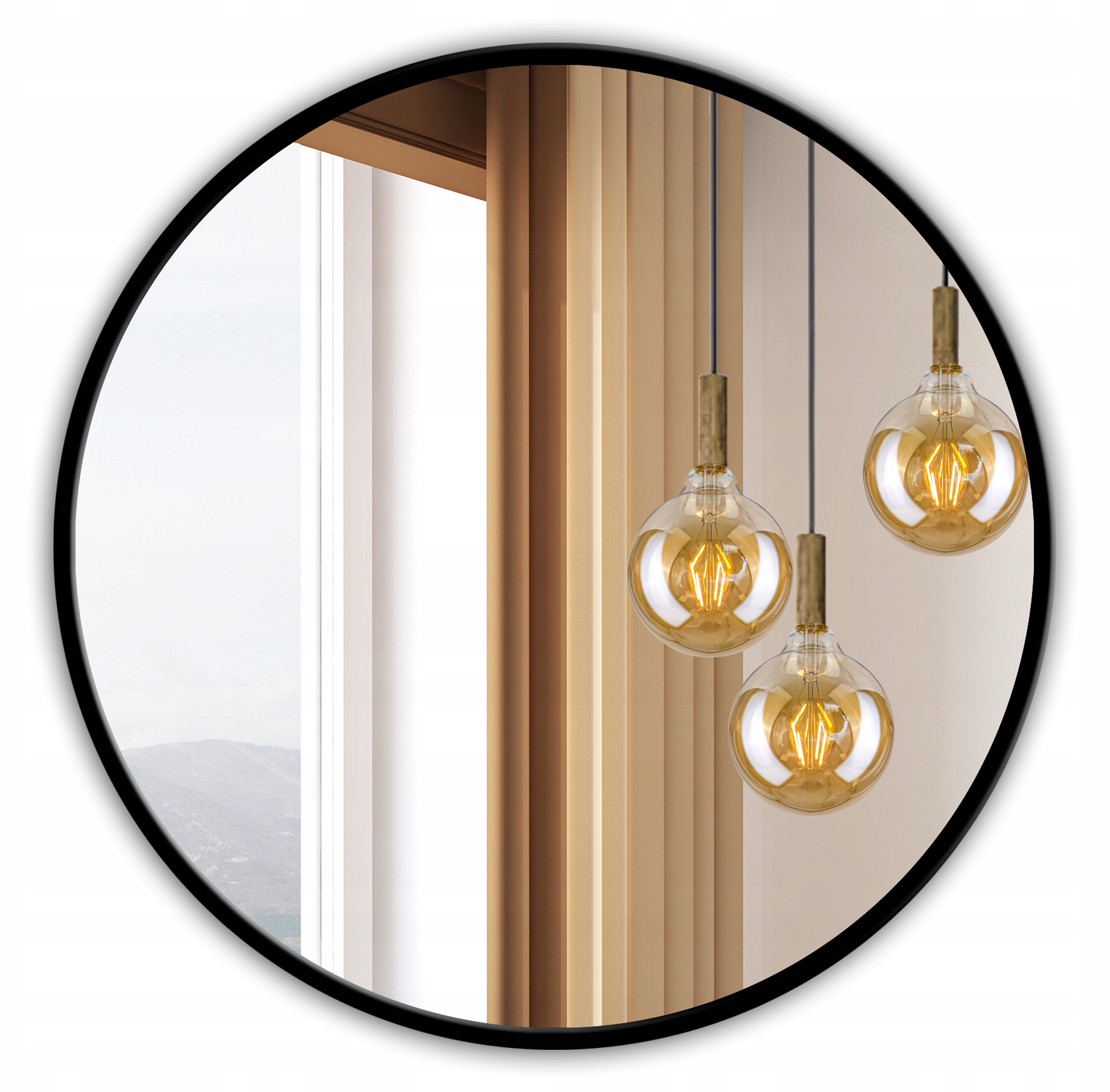 

Lustro Okrągłe Led Aluminiowa Rama 60 CM Czarne