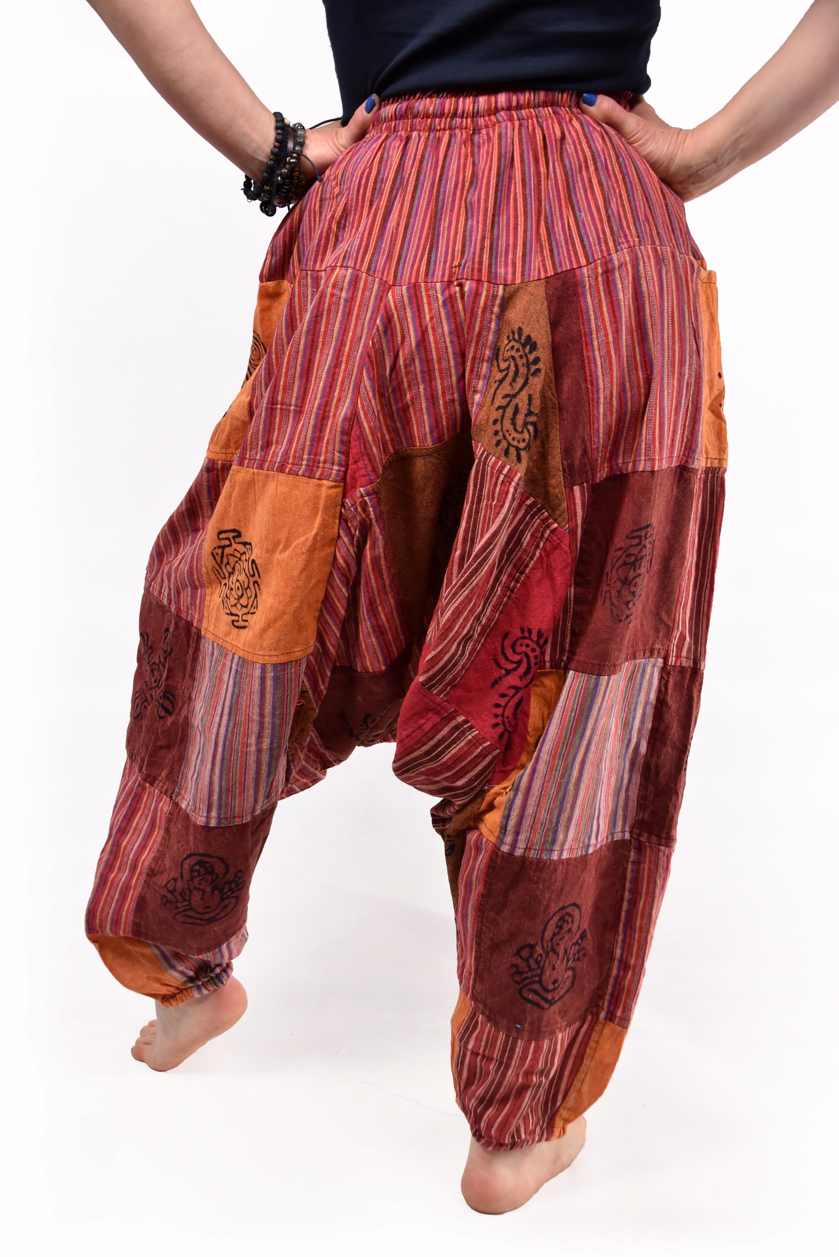 Szarawary NEPAL Alladynki Joga HANDMADE Kolorowe Rozmiar uniwersalny