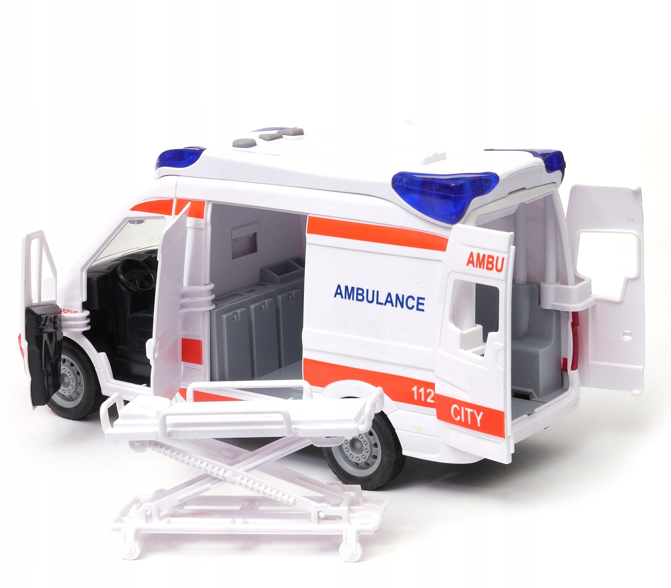 samochód pogotowia KARETKA nosze dźwięki otwierany