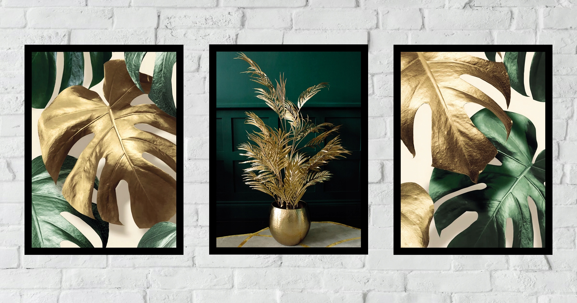 30x40 OBRAZY W RAMIE PLAKATY RAMKA ZŁOTA MONSTERA Marka inna