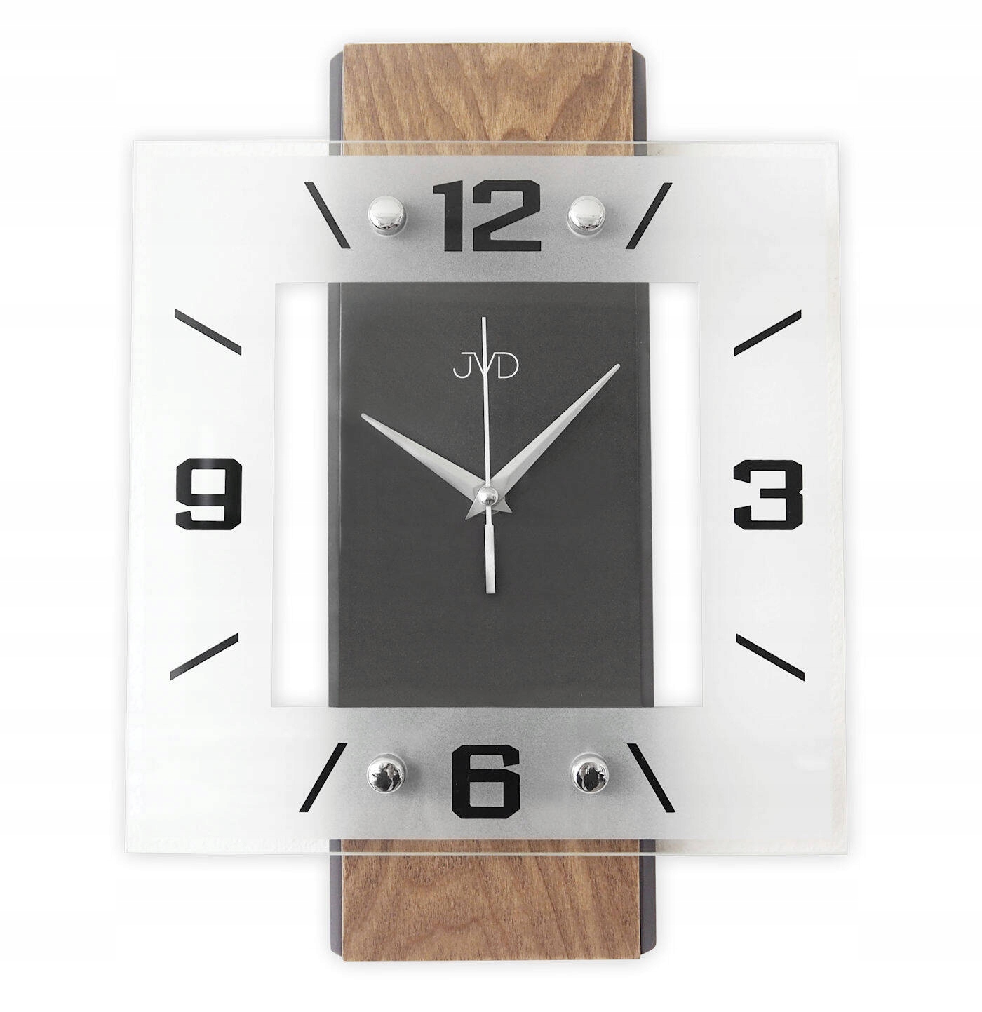 Elegantný, Tichý Drevený Sklenený Nástenný Hodinový Stroj Jvd NS22016.78 Do Izby