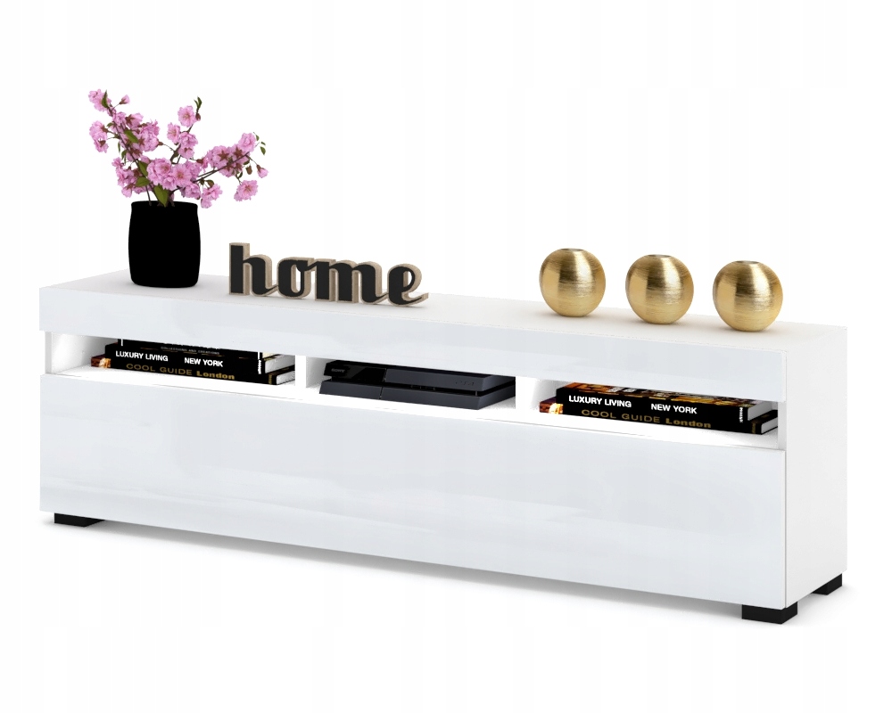 ТУМБА RTV PLAY БЕЛЫЙ ГЛЯНЦЕВЫЙ LED