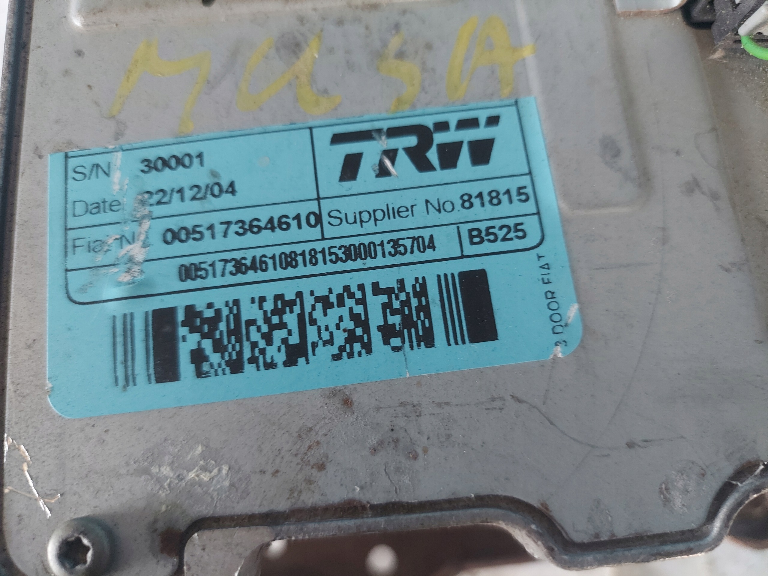 control electrics FIAT IDEA 00517364610