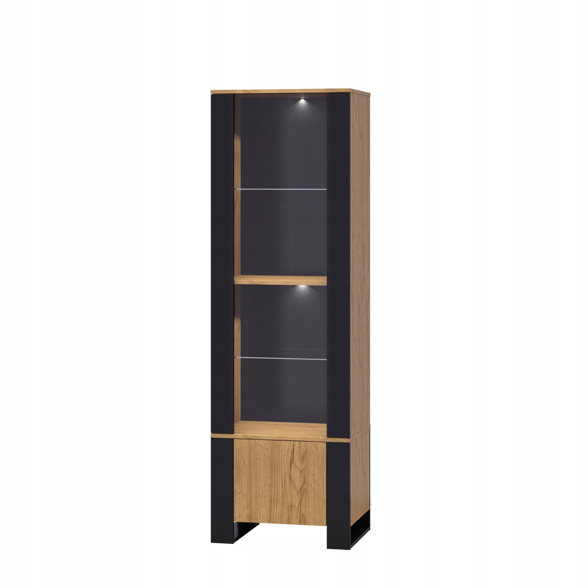 WOOD witryna 1d1w dąb craft złoty Wysokość mebla 195.5 cm