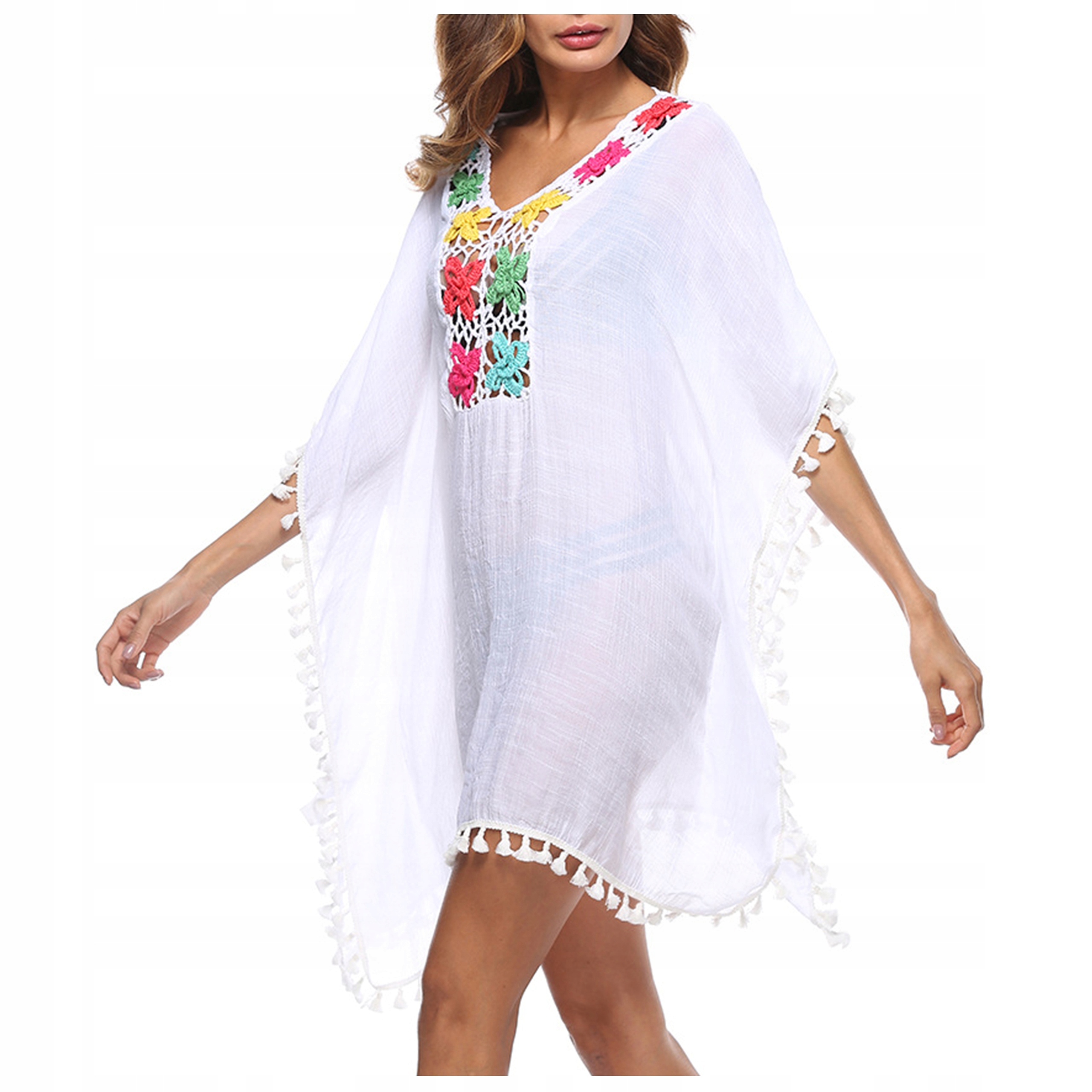 

Sukienka letnia Tunika plażowa Beach cover Biała