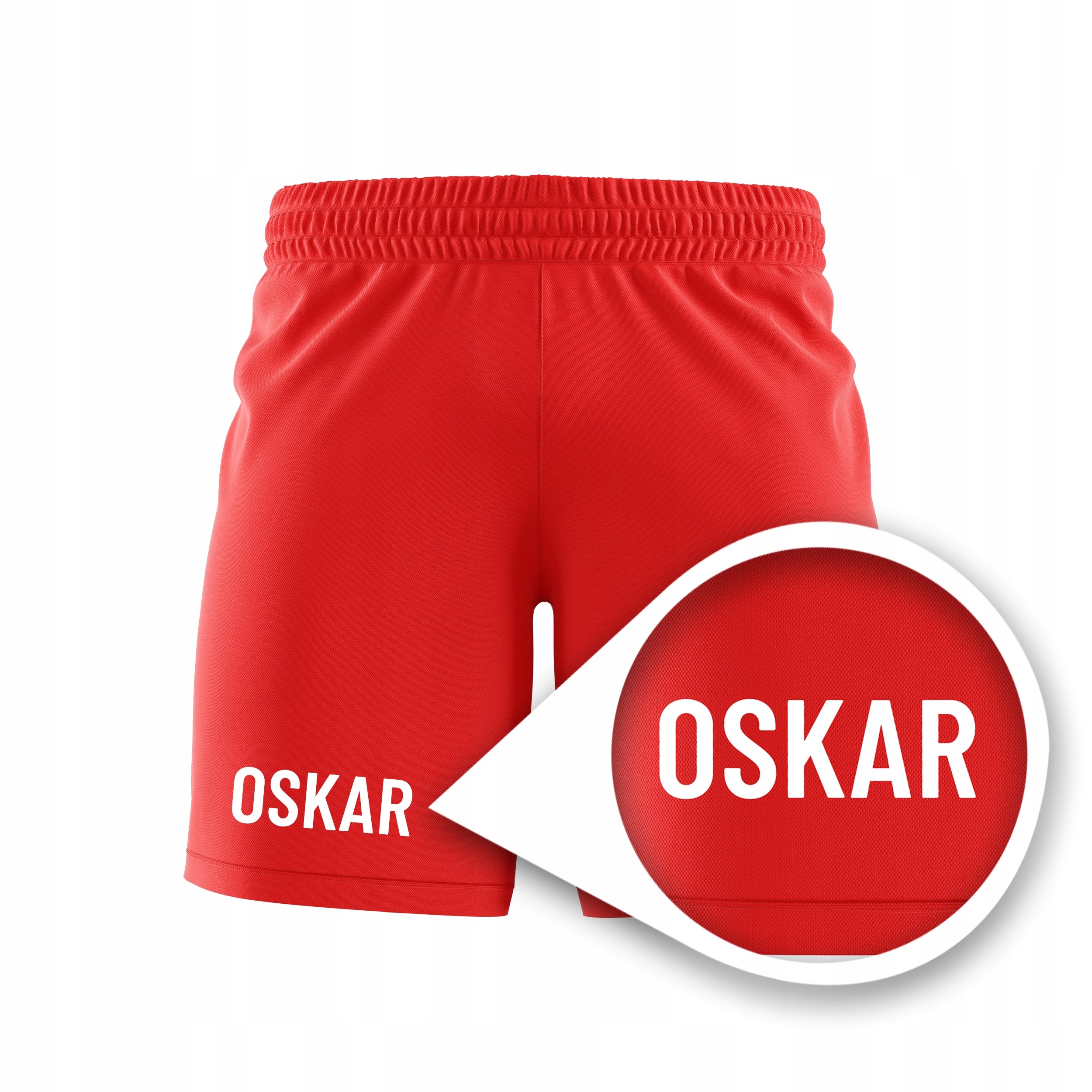 Czerwone Spodenki z własnym Imieniem Rozmiar 140-146