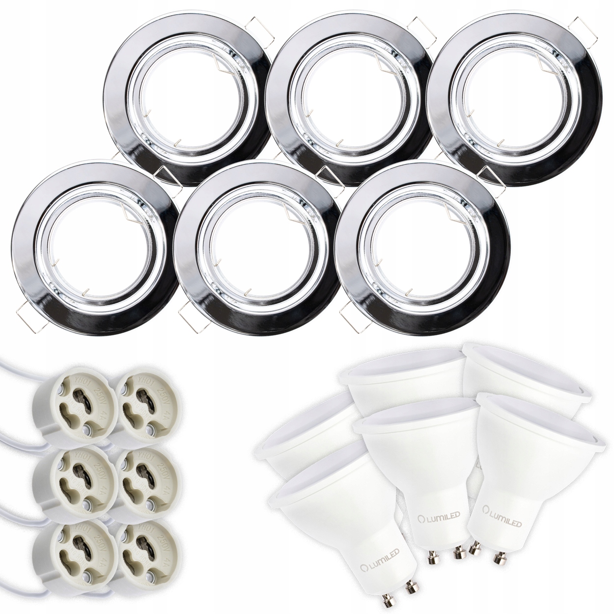 

6x Oprawa Halogenowa Ruchoma Chrom Led GU10 10W
