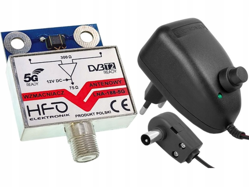 

Wzmacniacz Antenowy LNA188 5G DVB-T2 Zasilacz 12V