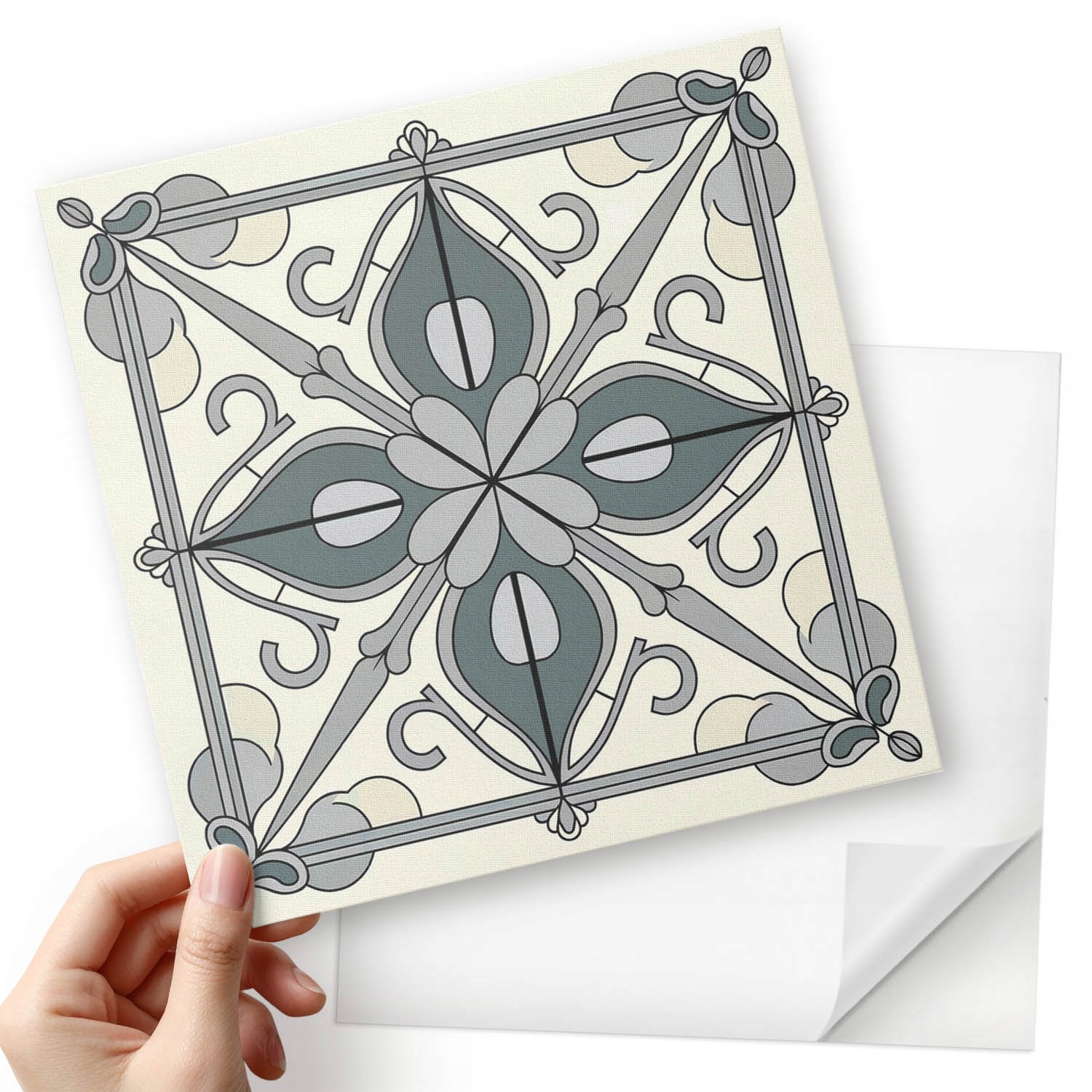 Sada nástěnných vinylových dlaždic Ornamentální vzor květin 20x20x20 cm