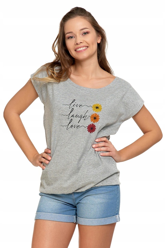 BLUZKA DAMSKA Z KRÓTKIM RĘKAWEM T-SHIRT KOBIECA MORAJ R.S