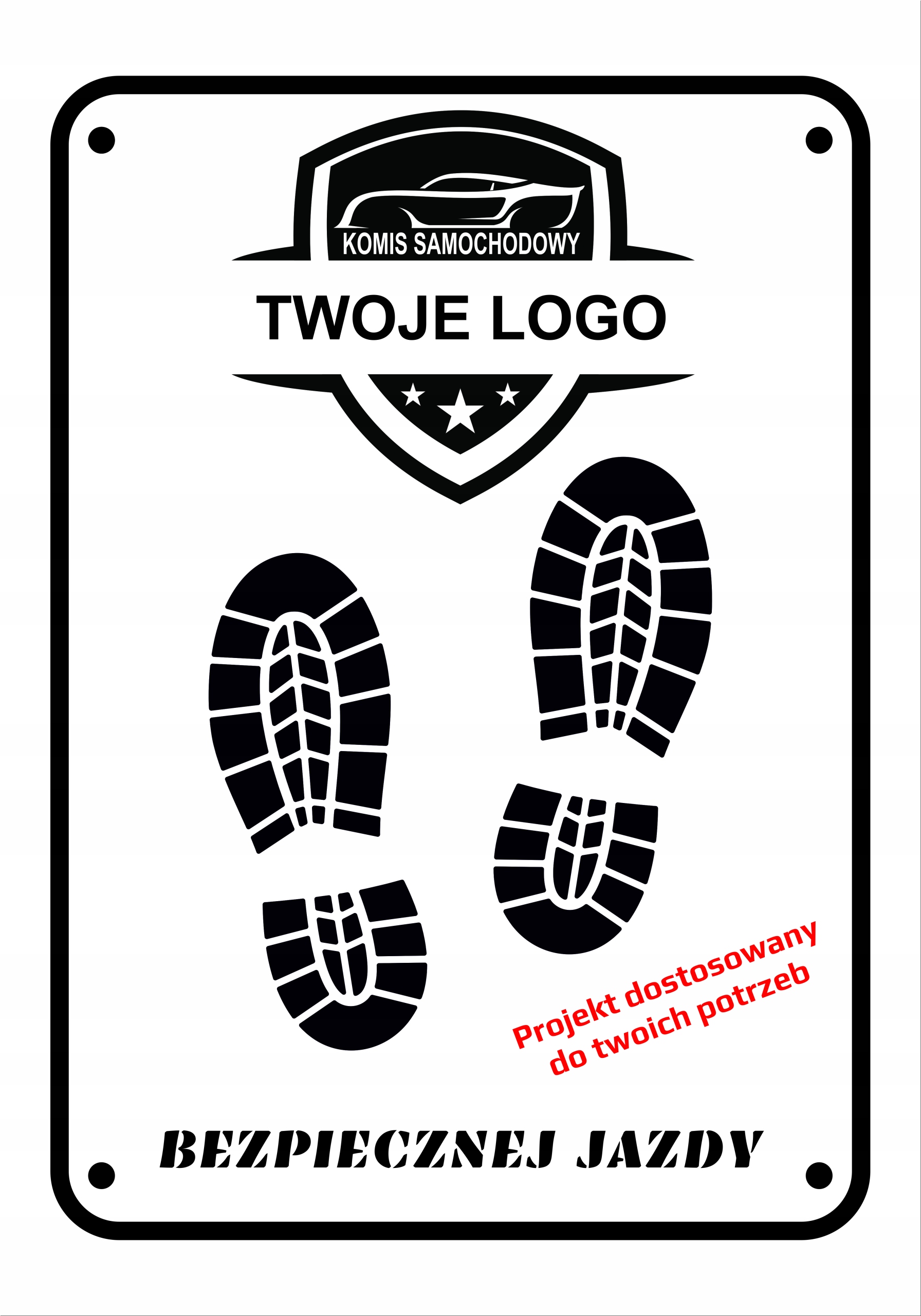 Dywaniki papierowe samochodowe nadruk Logo 500 szt Liczba sztuk w ofercie 1 szt.