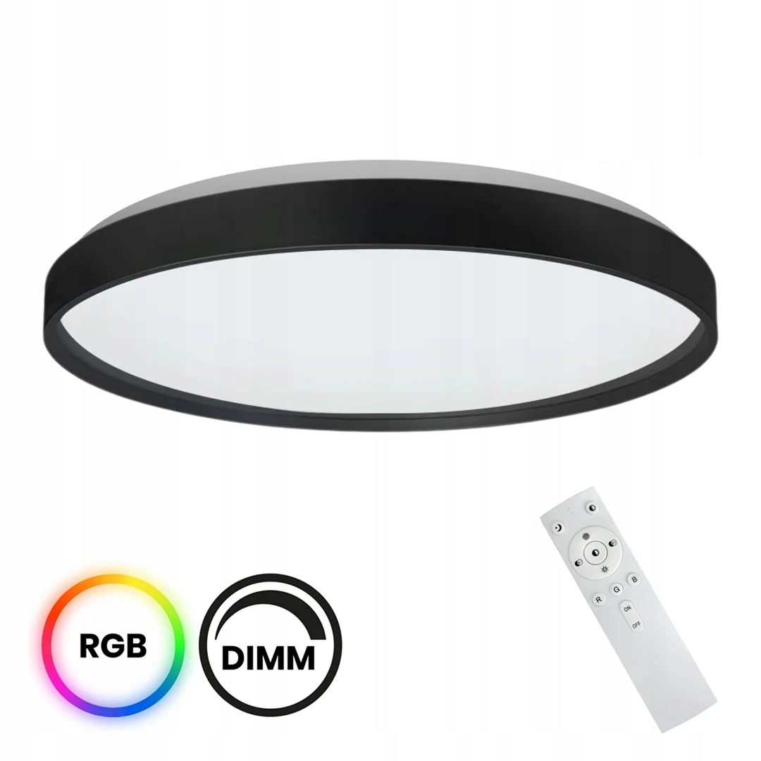 Stropné svietidlo Led Rgb Rgbw s diaľkovým ovládaním čierna biela okrúhla 40 cm Milagro