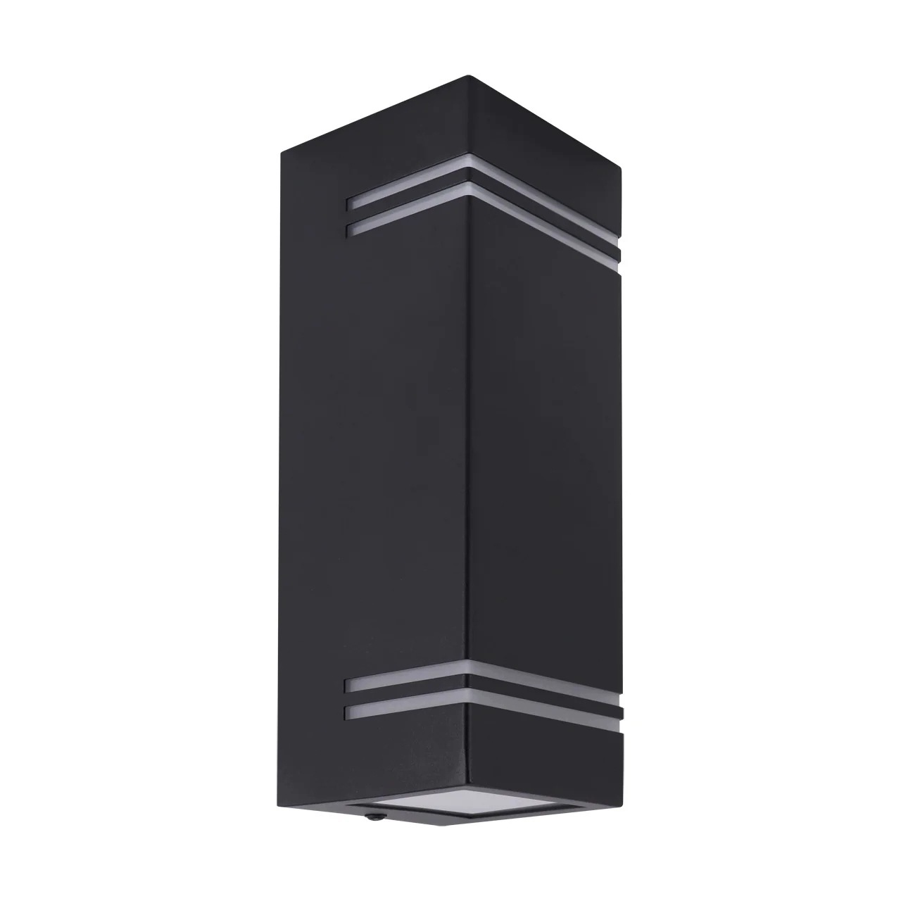 Fasádní lampa obousměrná obdélníková černá horní spodní IP54 Ideus