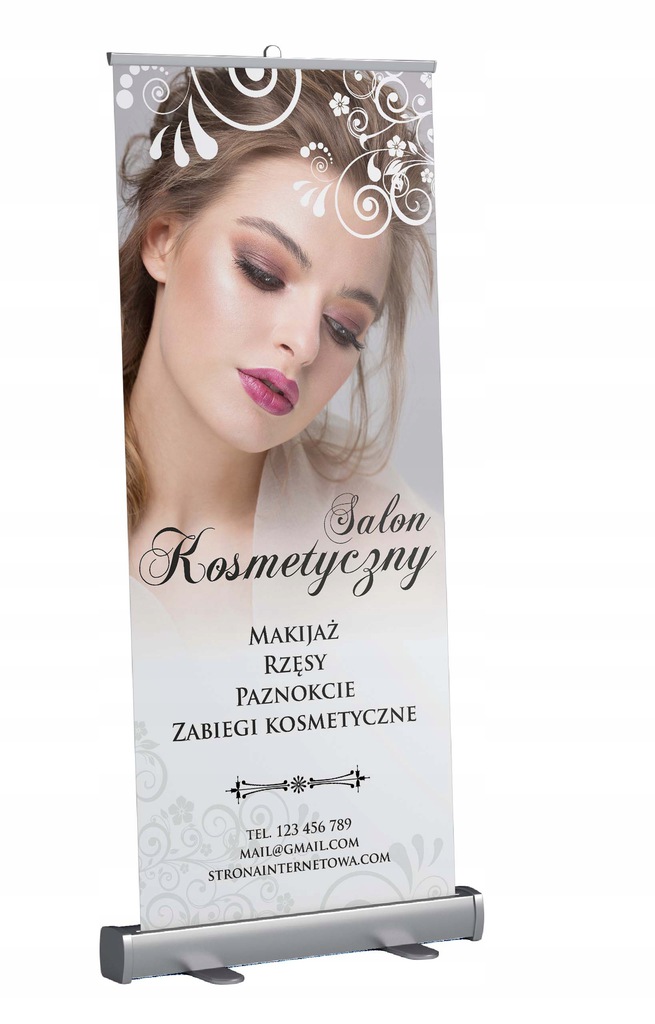 ROLL-UP ROLLUP 85x200 reklama STANDARD FRONTLIT reklama TARGI mocna kaseta Marka inny