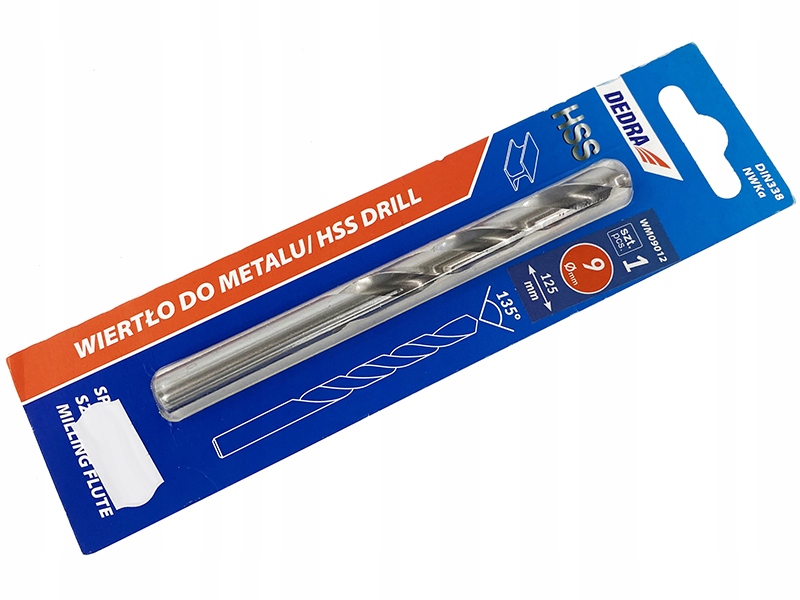 

Wiertło do metalu Hss 9x125mm Dedra