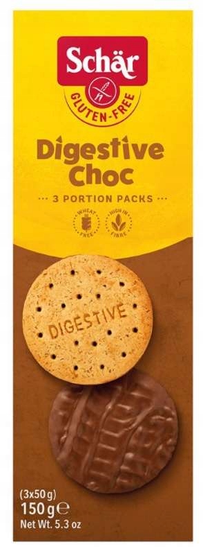 Levně 4x Digestive choc- sušenky v čokoládě Bez Lepku 150 g