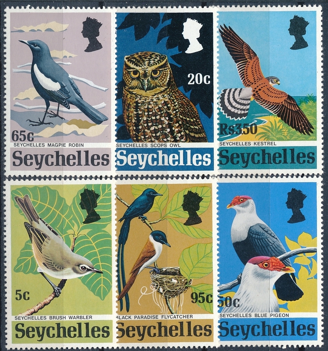 Seychelles Mi.301-306 czyste** ptaki