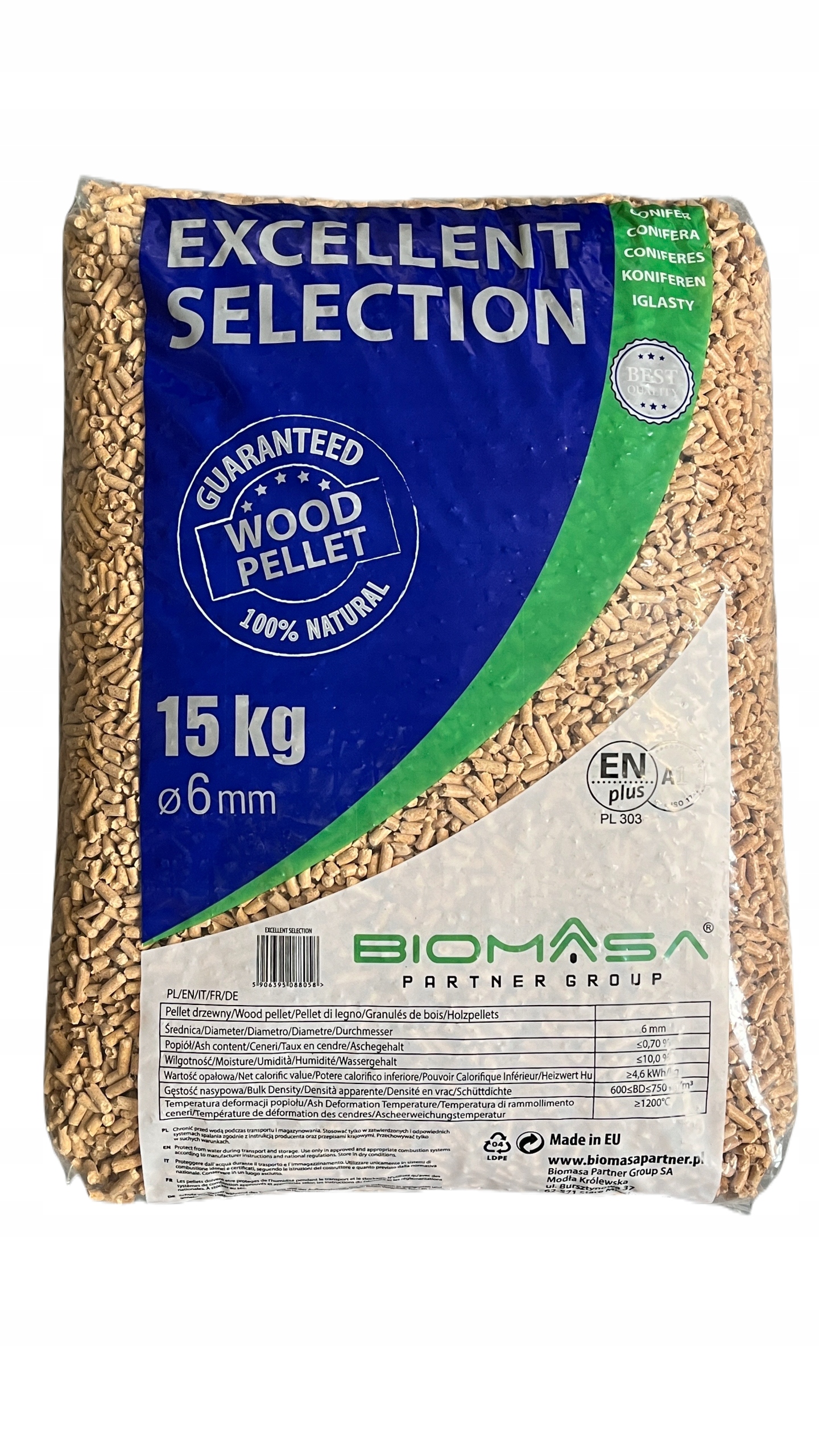 Pellet drzewny Excellent Selection A1 15kg sosna