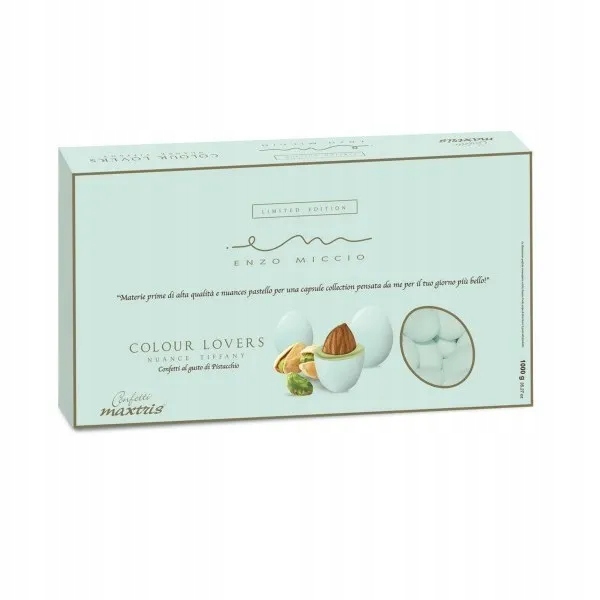 Konfetti Maxtris Enzo Miccio Tiffany Pistacchio 1kg Włoskie Premium Dragée