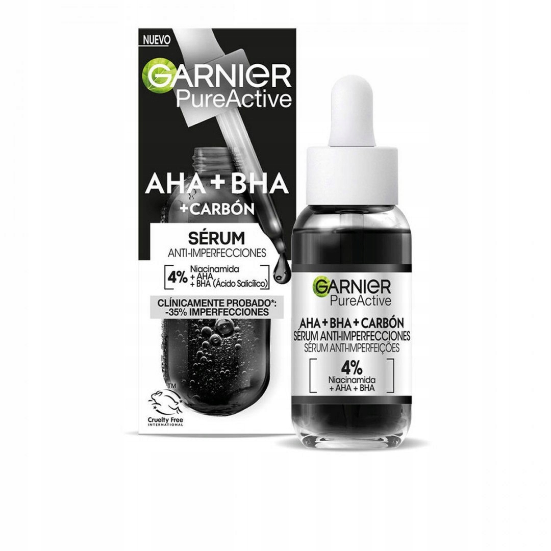 Sérum na obličej Garnier Pure Active Aha Bha Carbón 30 ml proti nedokonalostem