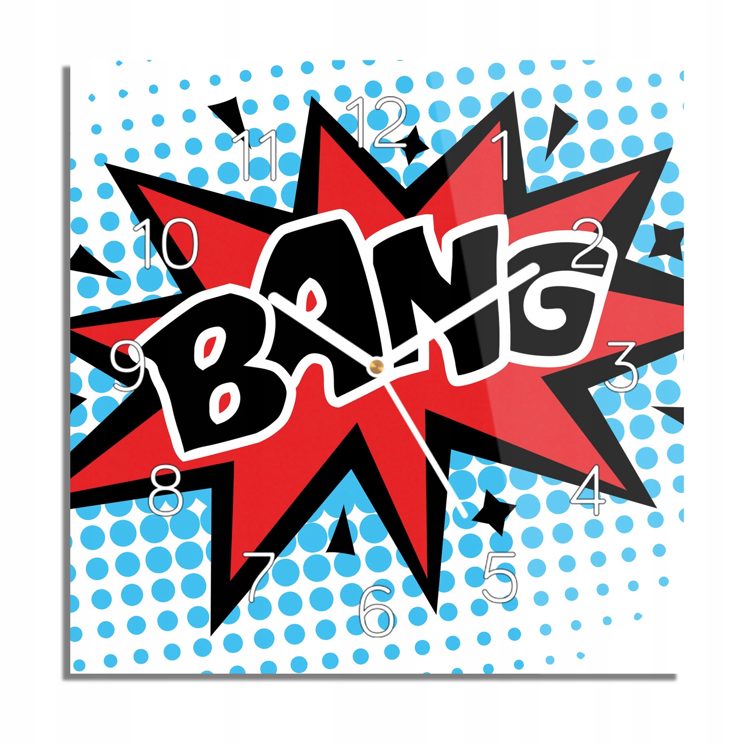 

Napis pop art komiks zegar szklany 30x30 na ścianę