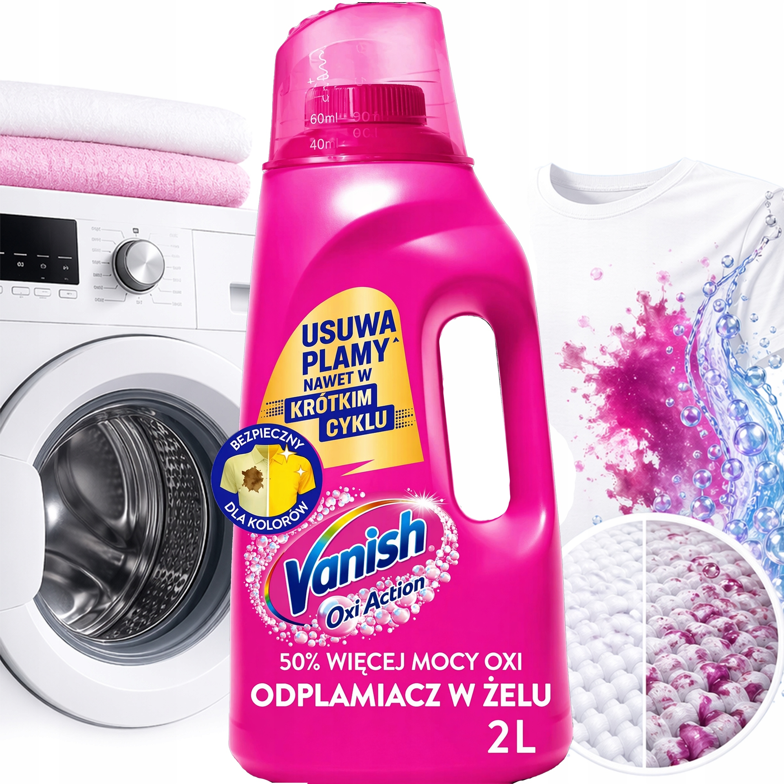 Vanish Oxi Action Pink Odstraňovač skvrn v gelu 2 l