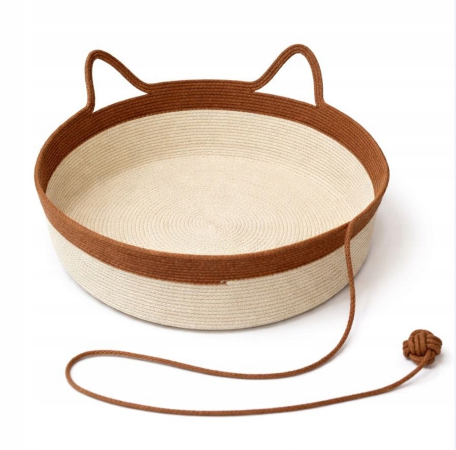 Levně Pelíšek Pro Kočky 38 Cm Ruční Výroba Bavlněný Koš S Hračkou