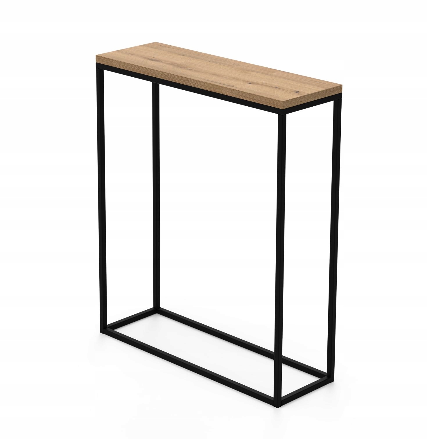 Květináč Stojící Stojan Police Konzolový Stolek Na Květiny Kovový černý 70 cm dub de