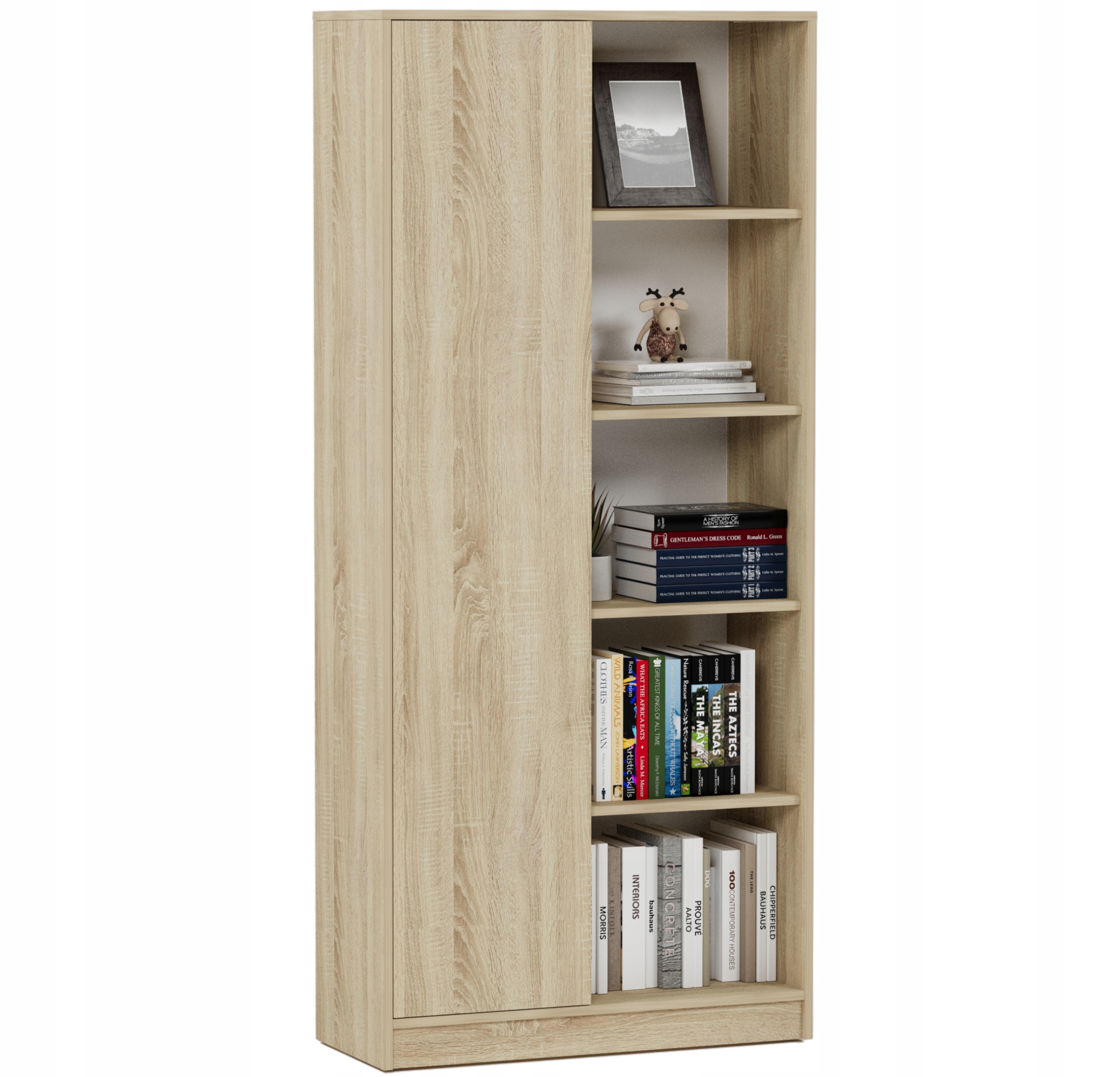 Kancelářský Regál Na Knihy 1 Dveře 3 Police Sonoma B-5