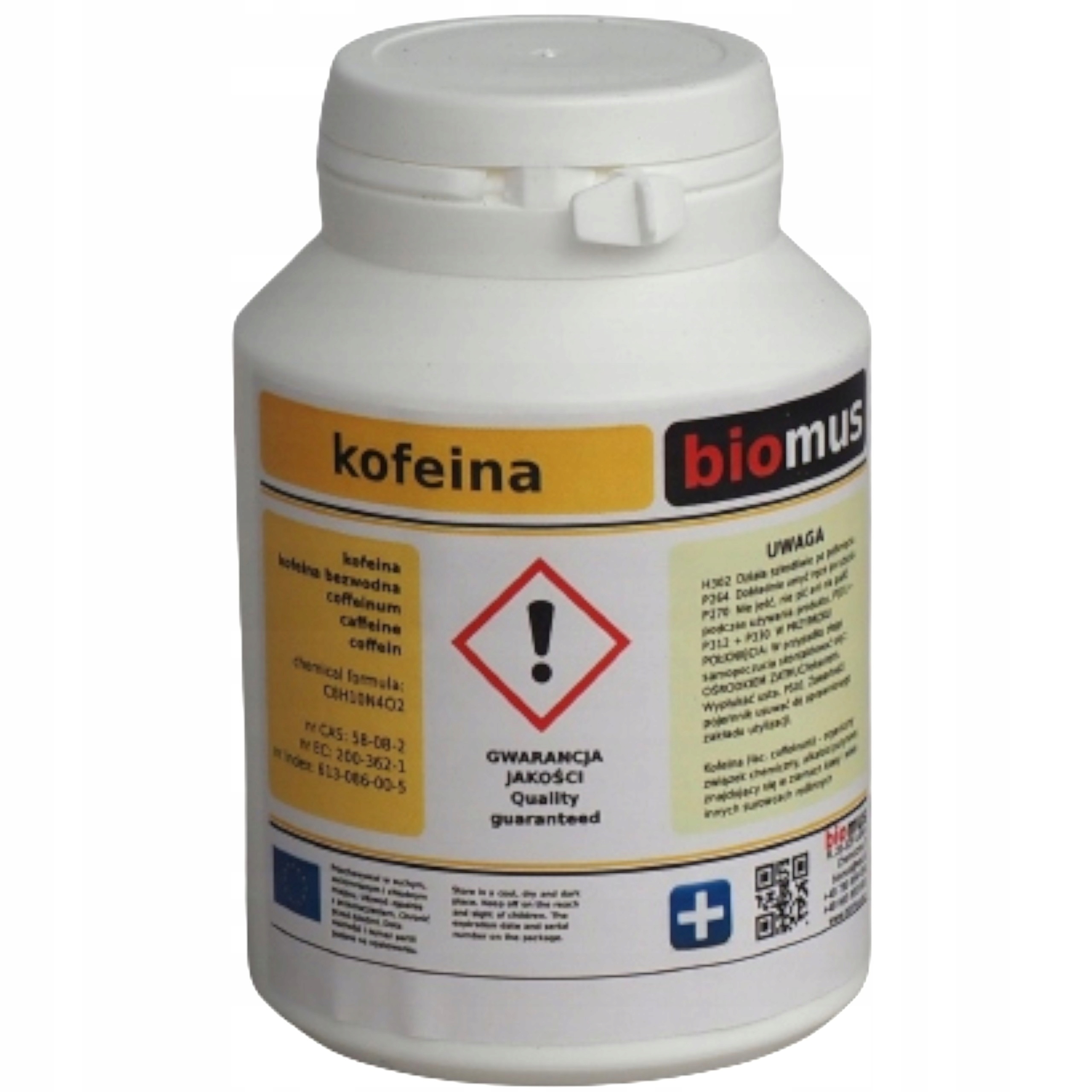 

Czysta kofeina w proszku 99,5% 100 g Biomus