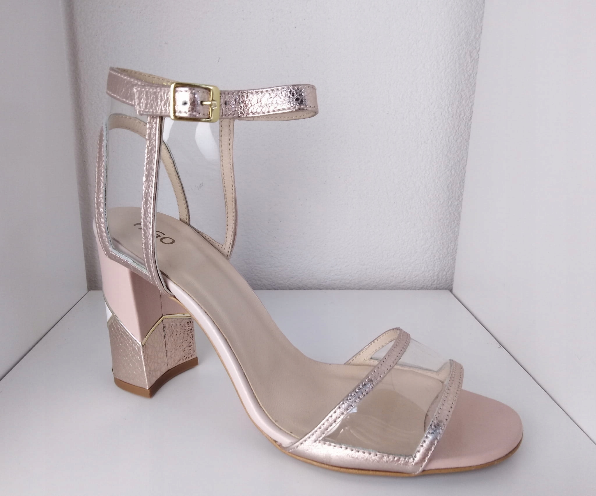 Dámské sandály Higo kůže P-22 Měděná 40, Růžová