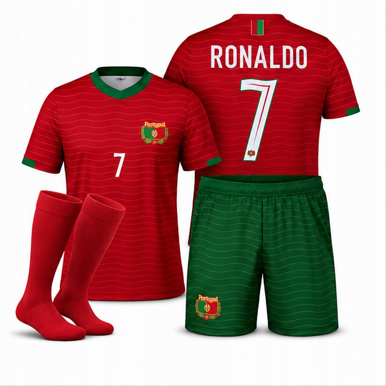 Strój Piłkarski Ronaldo Portugalia komplet koszulka spodenki 116 cm Euro 24