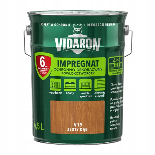 Vidaron Impregnat Do Drewna Złoty Dąb V19 4,5L