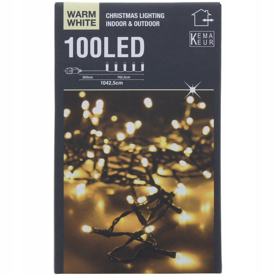 

Lampki Choinkowe wewnętrzne zewnętrzne 100 Led Bia