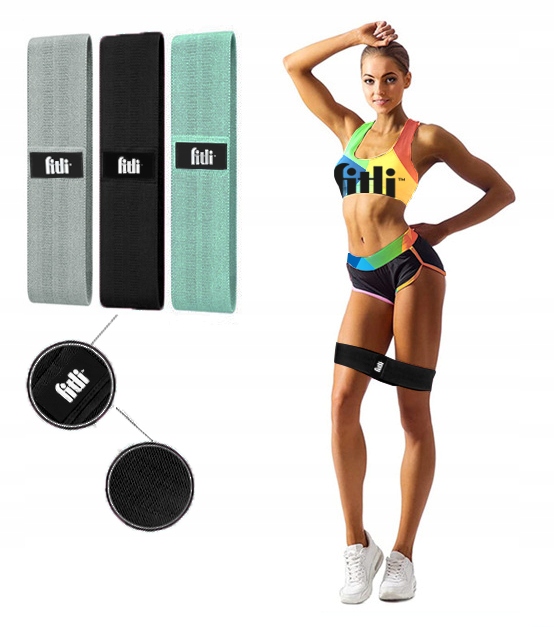 ZESTAW 3 GUMY OPOROWE DO ĆWICZEŃ MATERIAŁOWE HIP BAND MOCNE TAŚMY FITNESS Stan opakowania oryginalne