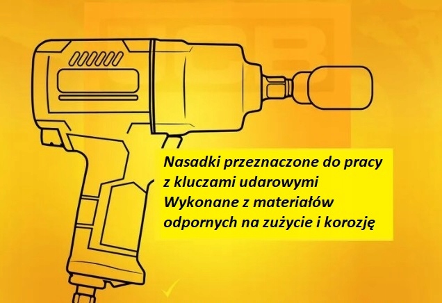 Klucze Nasadowe Udarowe 3/4'' 6-Kąt 17-50mm Walizka metalowa Marka Forcekraft