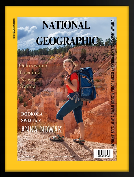 Plaka Obálka časopisu National Geographic Vaše fotografie dárek 40x30 cm