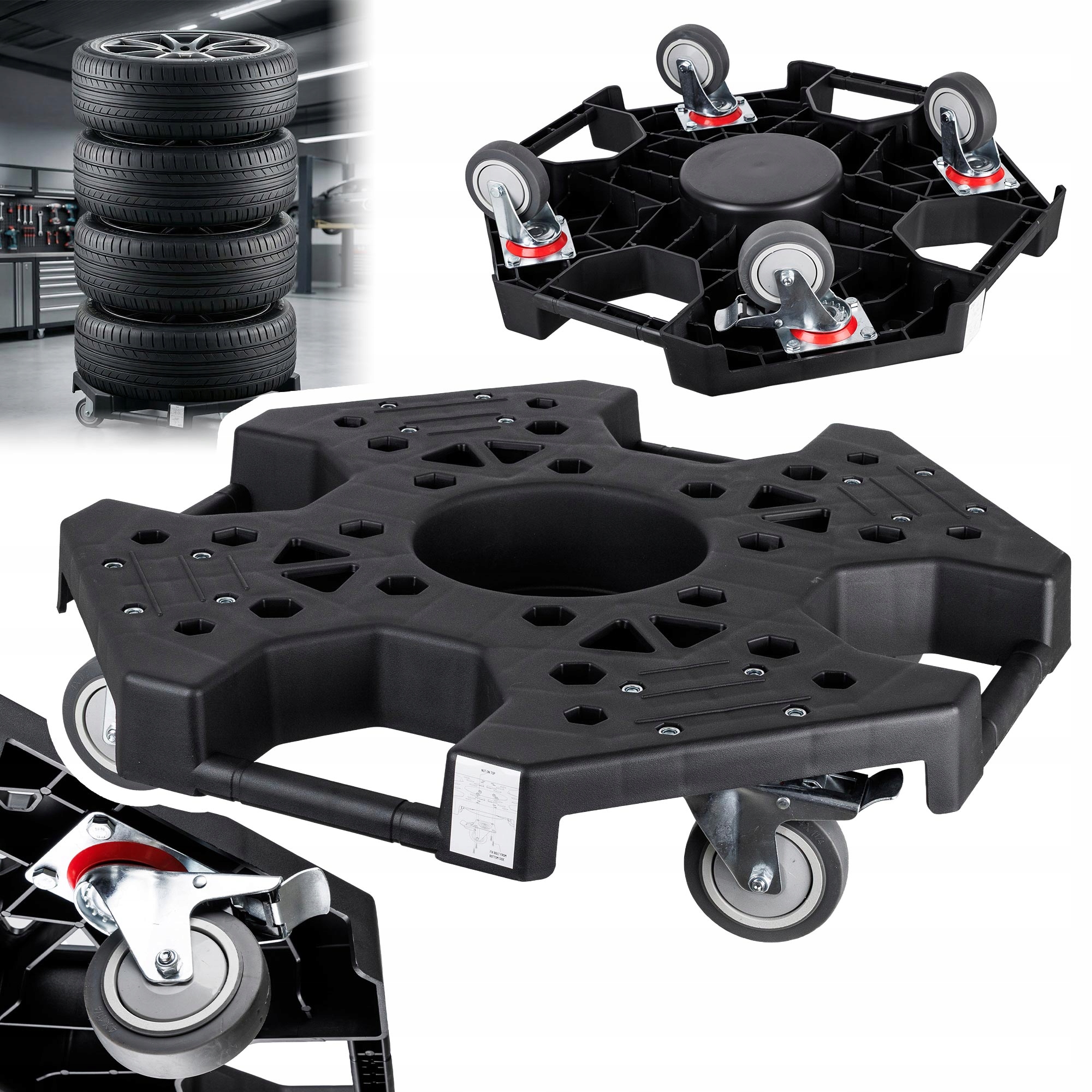 Stojan Na Velká Kola Pneumatiky Ráfky Platforma Přepravní Vozík 250 Kg