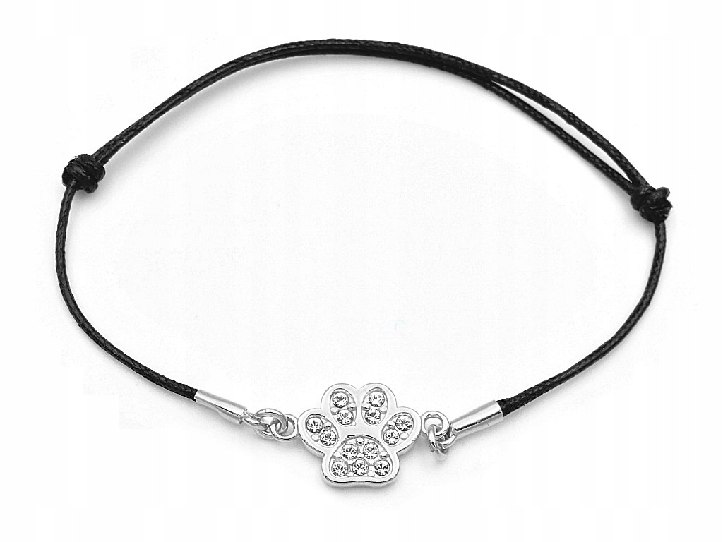 

Srebrna sznurkowa bransoletka łapka