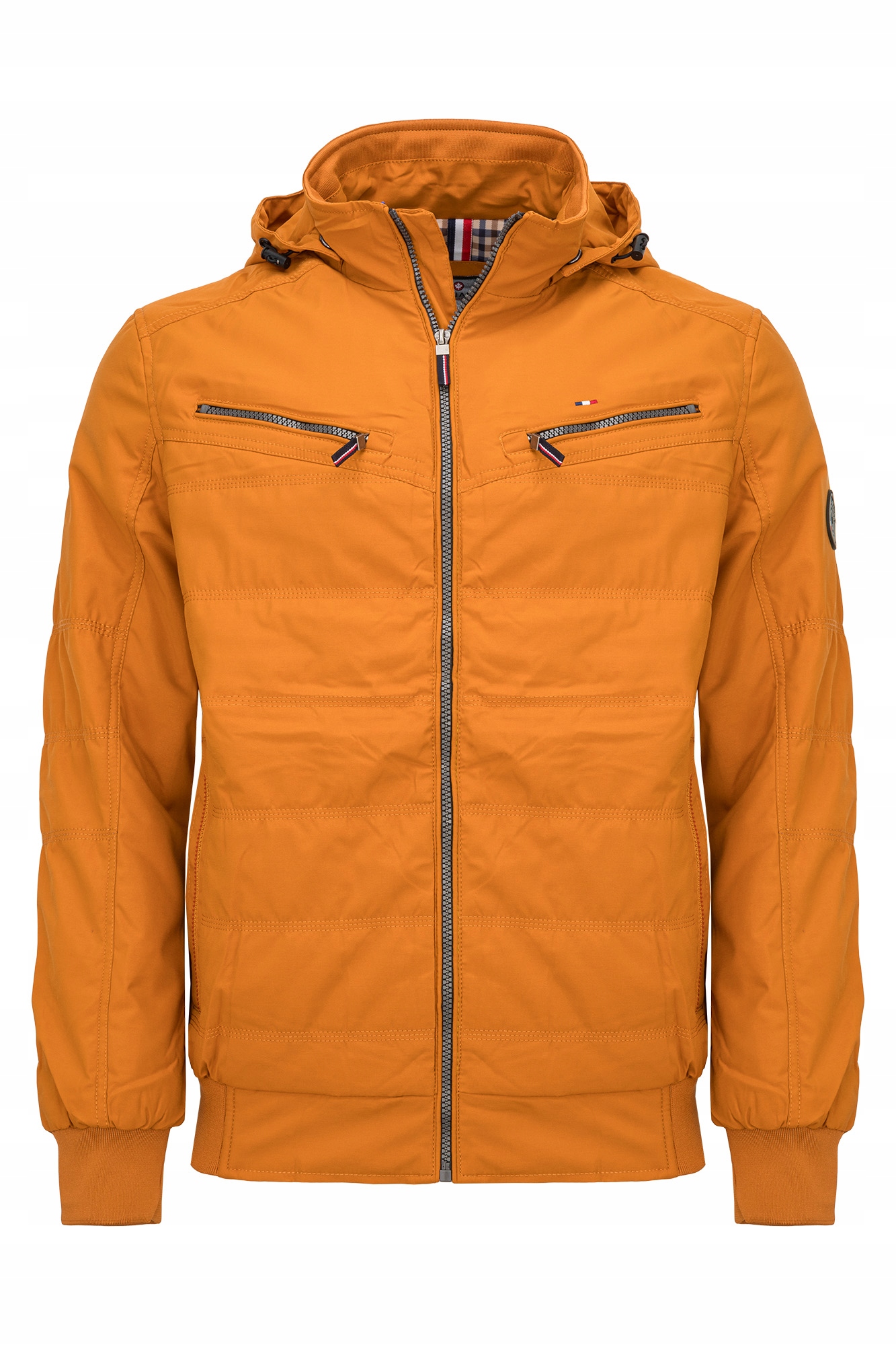 Pánská Medová Camelová Přechodová Bunda S Kapucí Prošívaná Švédka: XL