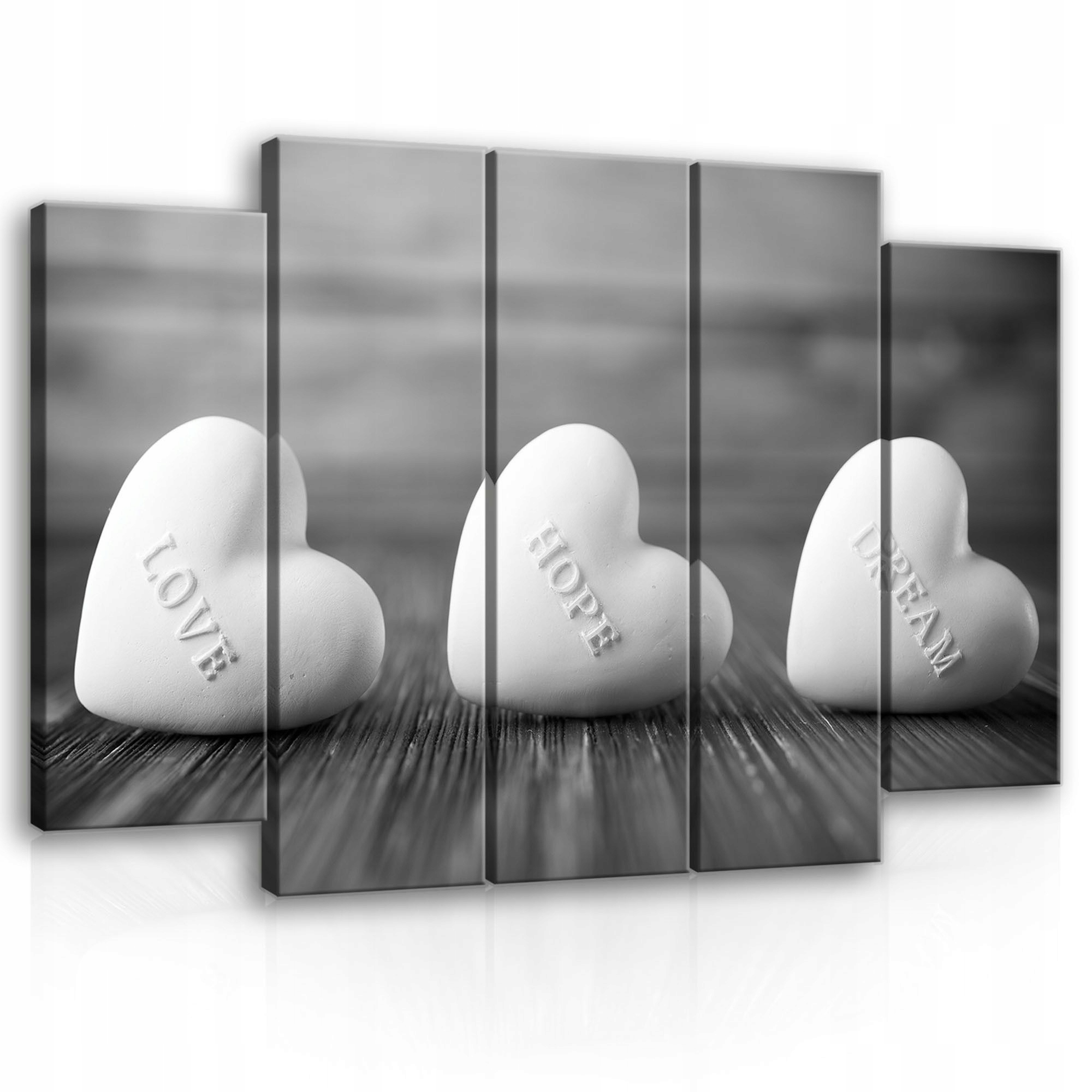 Obraz 150x100 Láska Nádej Sny srdce symboly čiernobiele