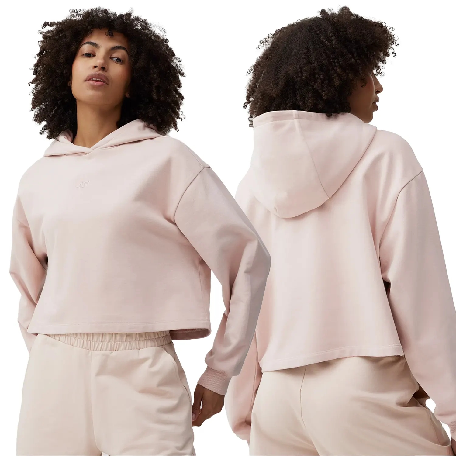 BLUZA DAMSKA 4F DRESOWA Z KAPTUREM SPORTOWA KRÓTKA SS23F244 Marka 4F