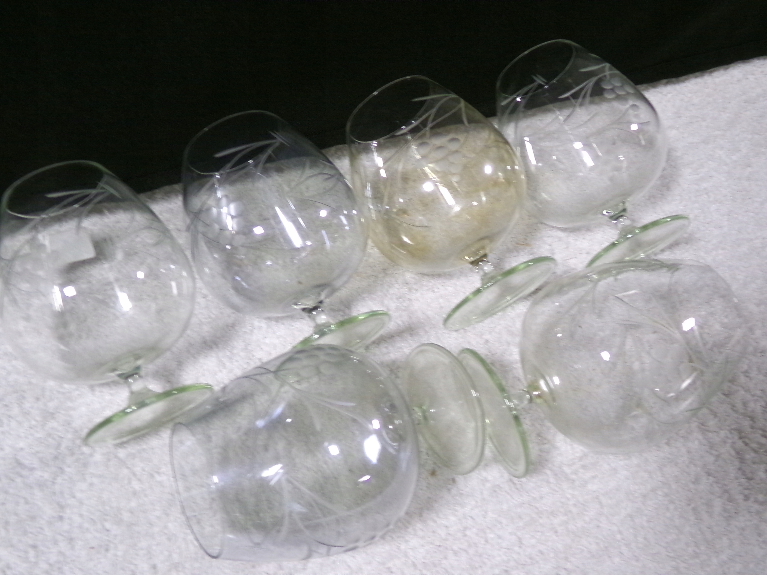 KOMPLET 6 ZABYTKOWYCH KIELISZKÓW -RARYTAS-SZLIF