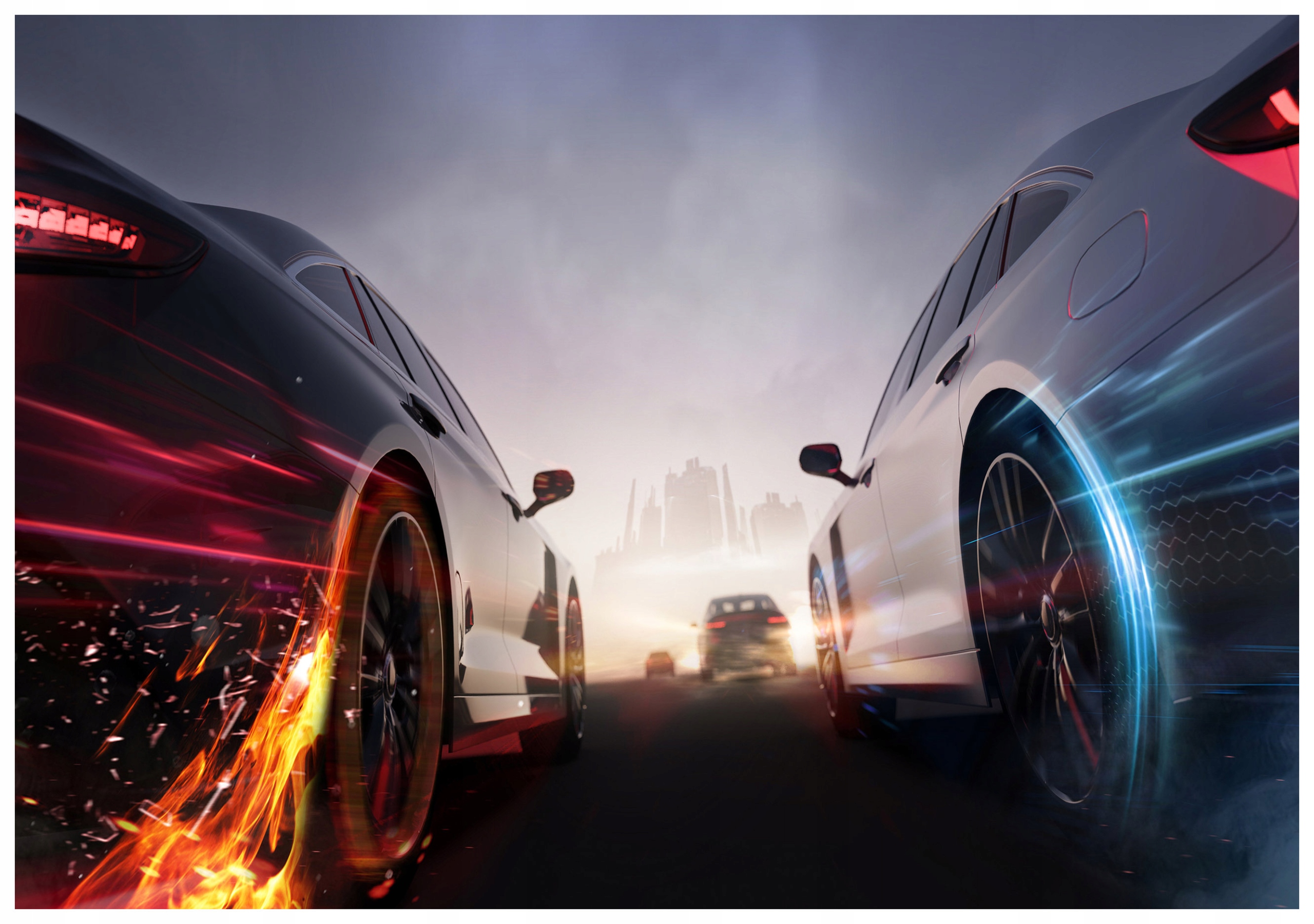 Fototapeta flizelina Auta v noci městský závod energie města 208x146 lepidlo