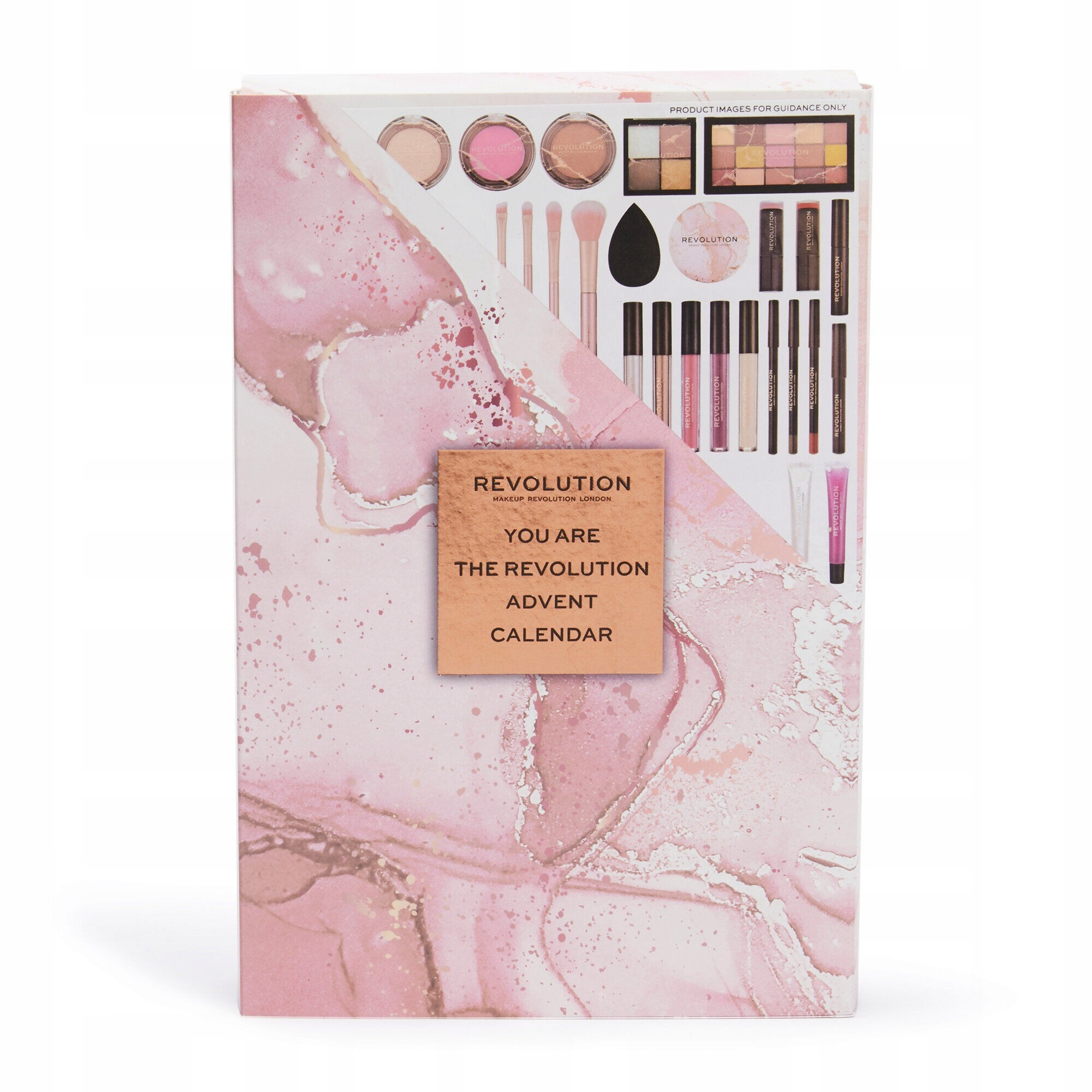 Адвент-календарь Makeup Revolution, 24 средства для макияжа лица, глаз, губ и бровей