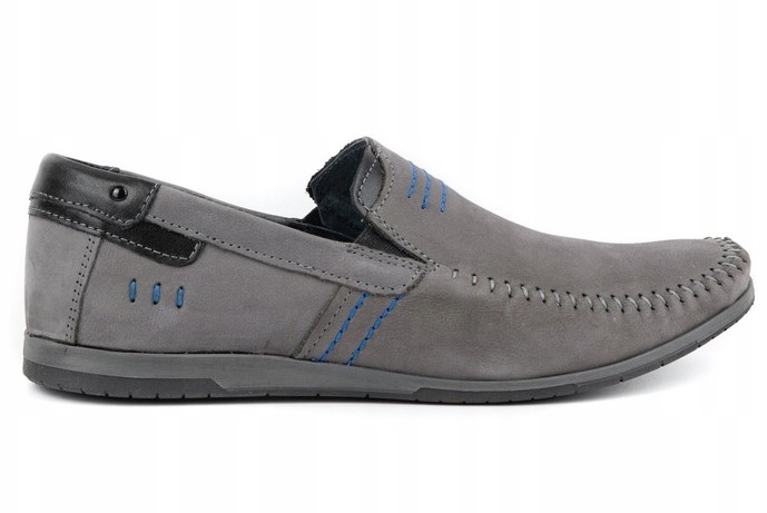 Komodo Mokasyny Skórzane Casual 876 Popiel 42