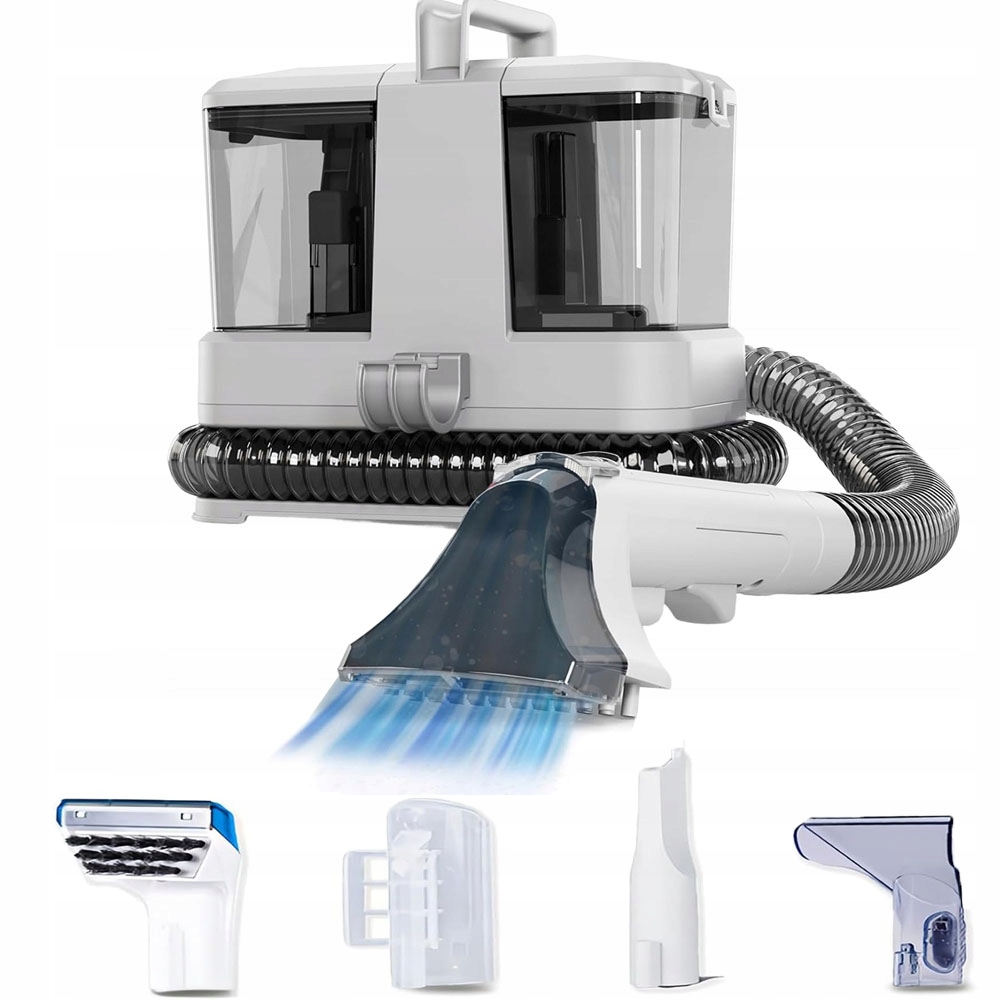 Odkurzacz Piorący 400W 4 Głowicami Do Dywanów Tapicerki Z Funkcją Myjki