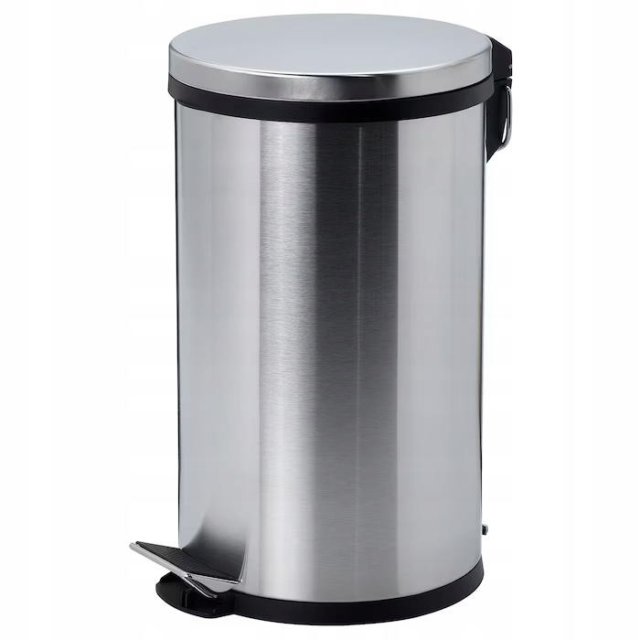 Levně Ikea odpadkový koš Snorpa s víkem ocel 5l